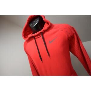 Nike Hoodie Dri Fit Red Pull Over Athletic Performance Sweater Mens Size Medium